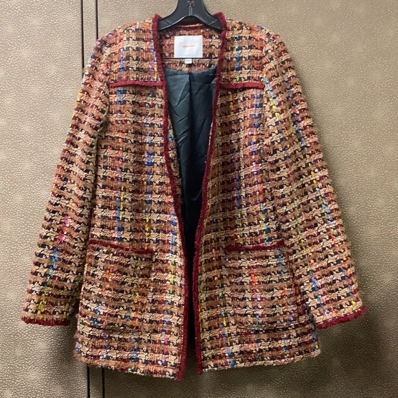 🔥🔥🔥Anthropologie Harlequin Tweed Blazer Jacket - Picture 7 of 16